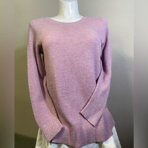 Gap~Mauve/Lilac Textured Knit Sweater~Crew Neck~Full-Length Sleeve~Size L